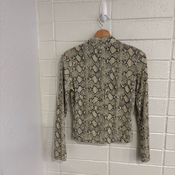 Vintage heavenly snake print tie neck long sleeve top - Picture 2 of 4
